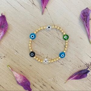 Gold filled evil eye bracelet